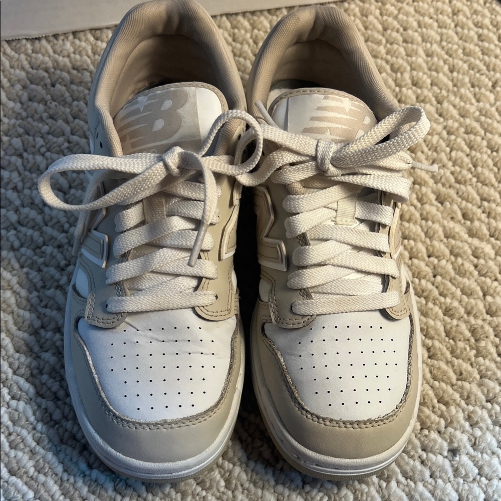 NEW BALANCE Cream and White Athletic Shoes
